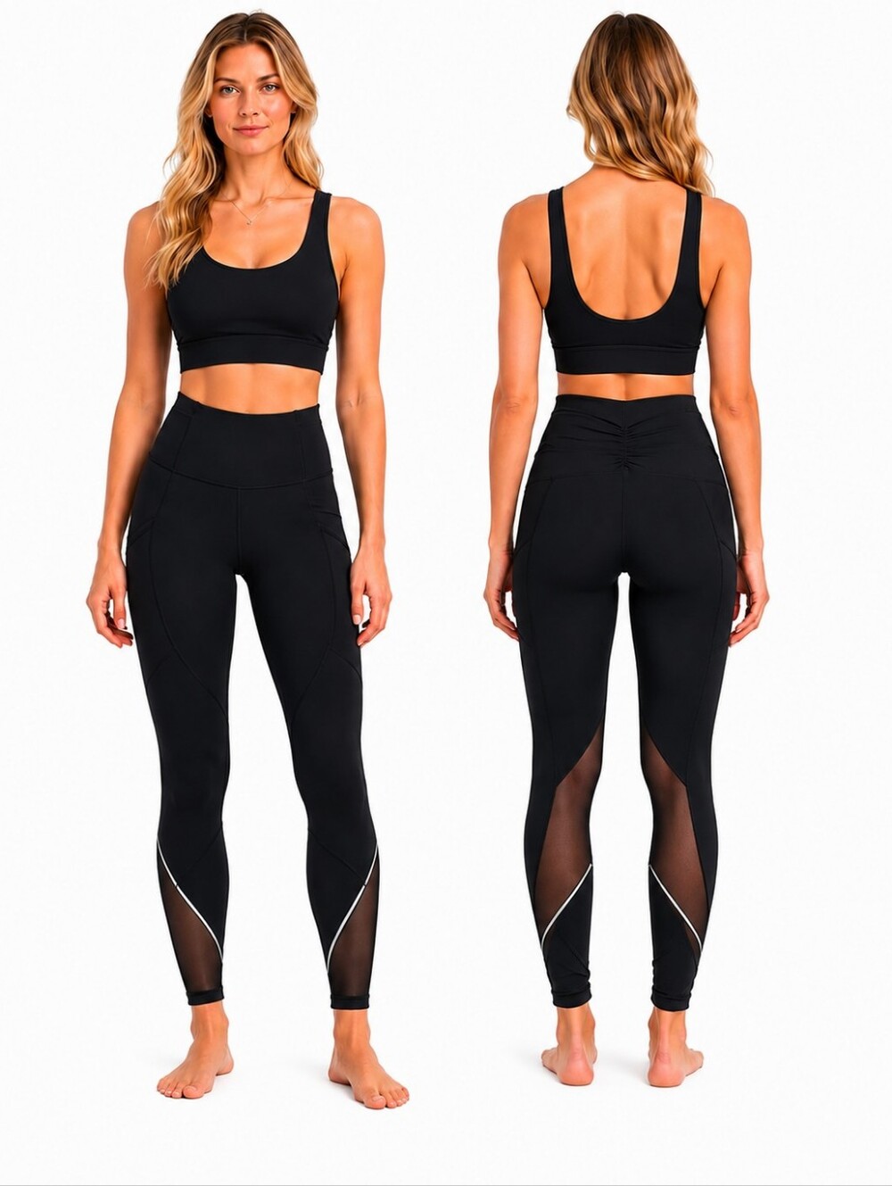 Lululemon Speed Up Mesh Reflective Tight Leggings Women Black Size 4 Full Length - Picture 1 of 13